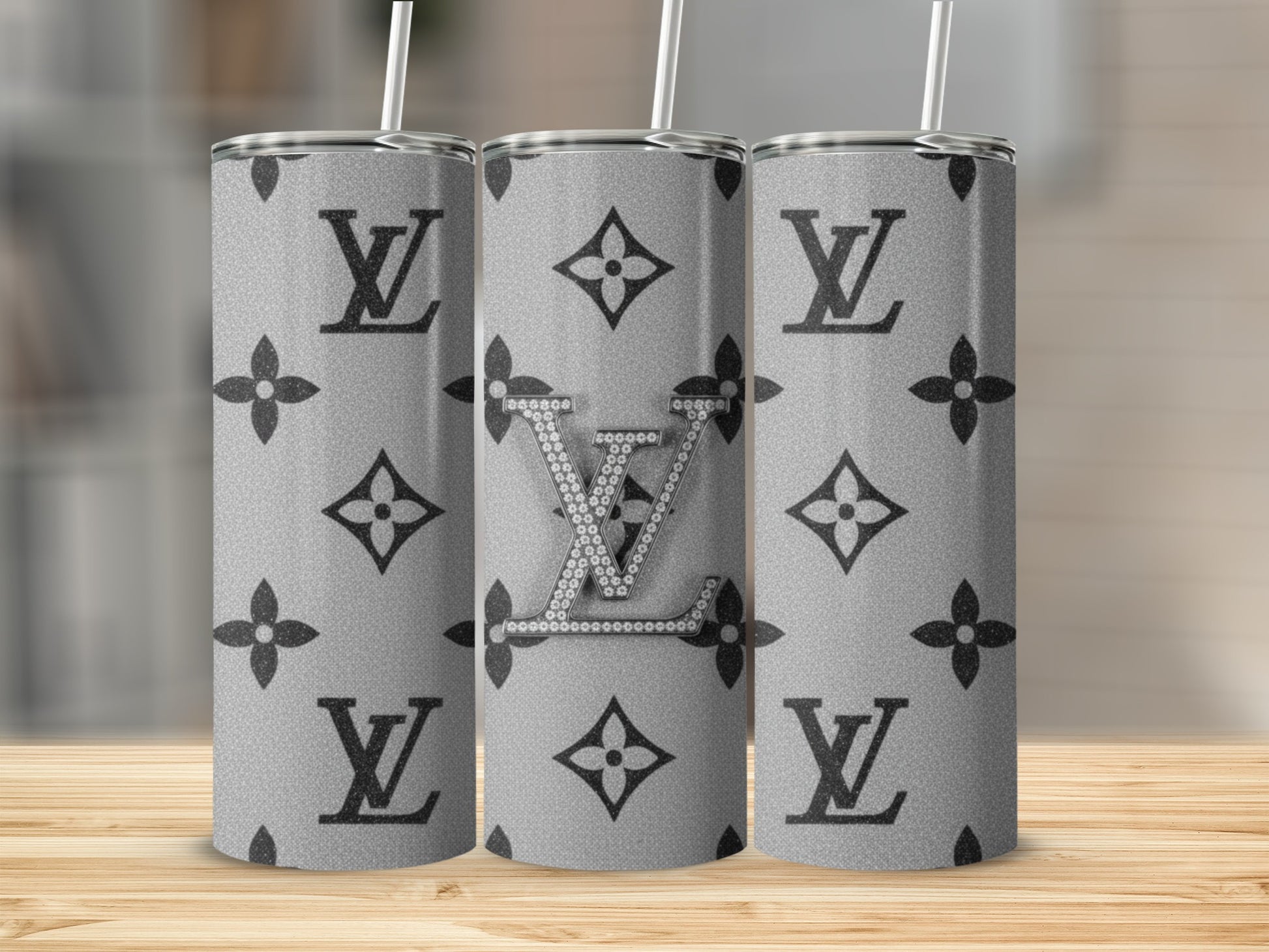 Stylish Elegant Silver Designer Pattern Tumbler