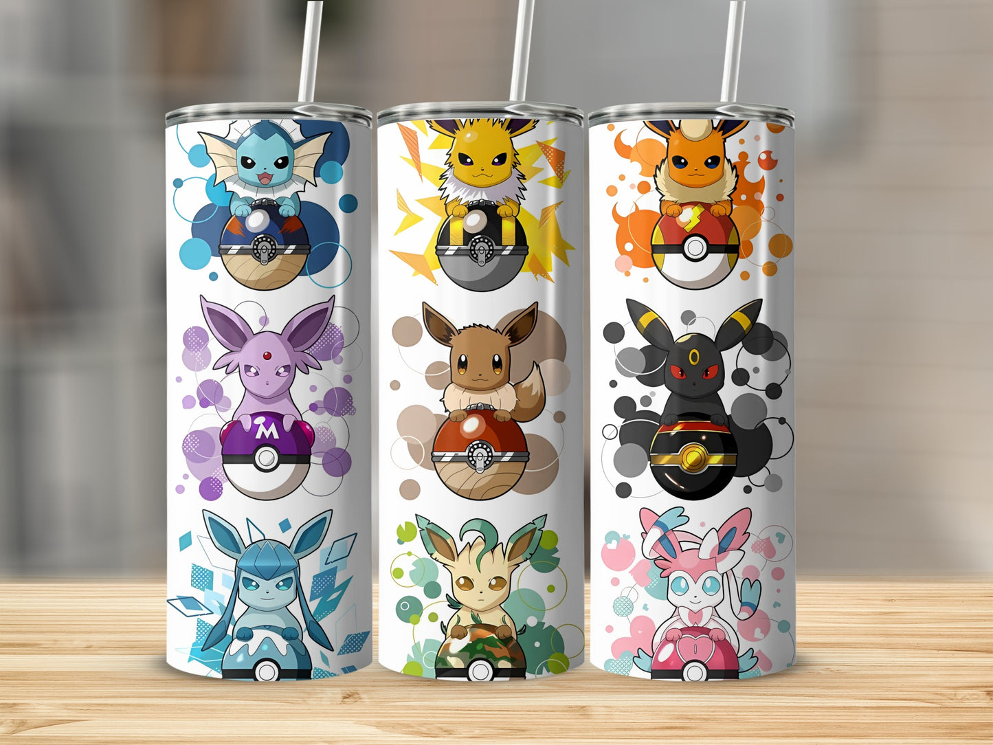 Adorable Pokemon Inspired Eeveelutions Tumbler Cup