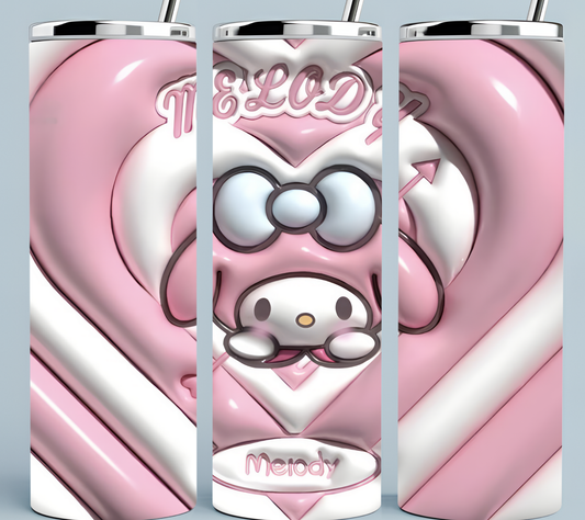 Hello Kitty Melody Pink and White 3D Tumbler