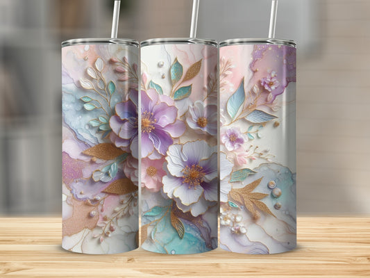 Pastel Watercolor Glitter Floral Bloom Tumbler product type