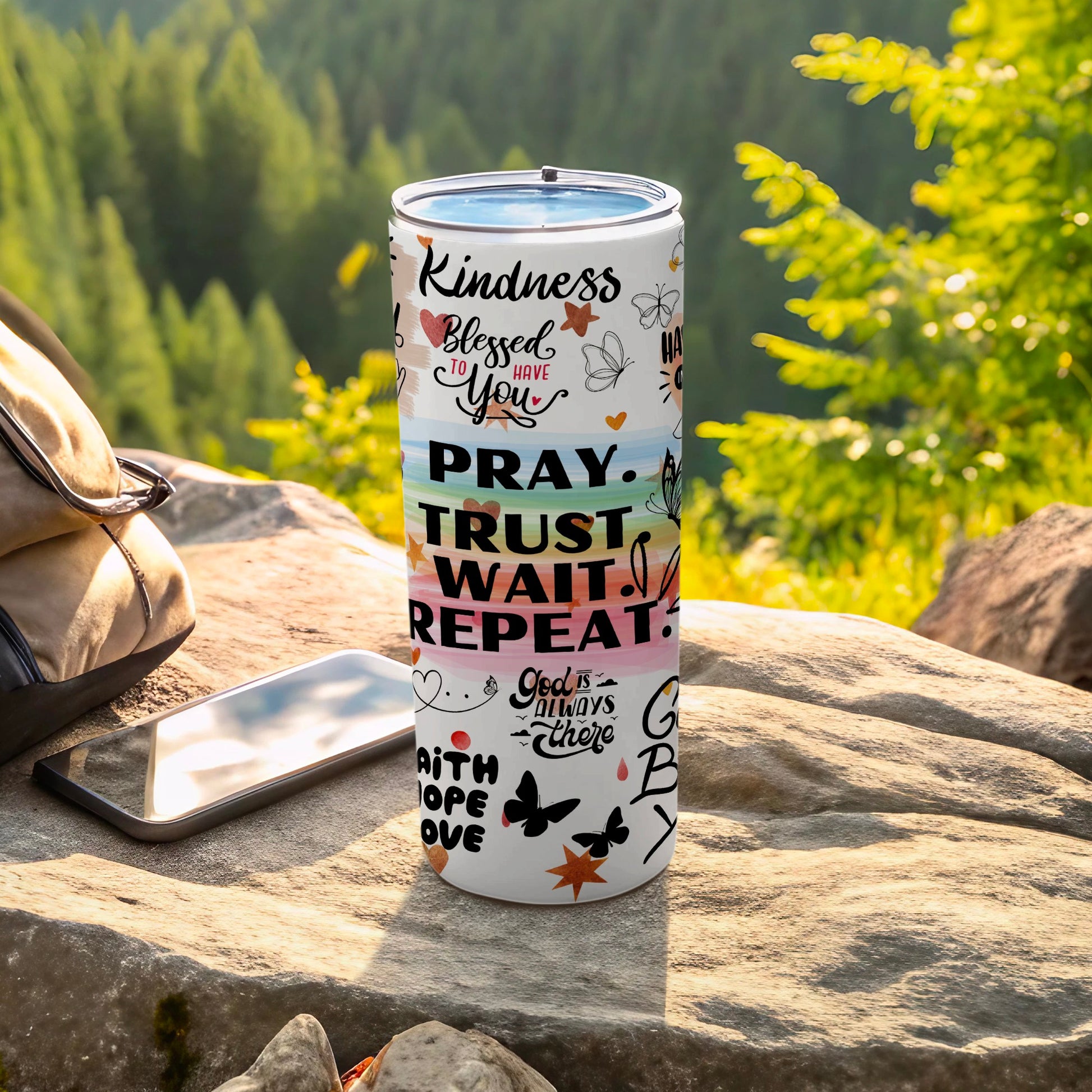 Inspirational Quotes Colorful Tumbler for Outdoor Adventures