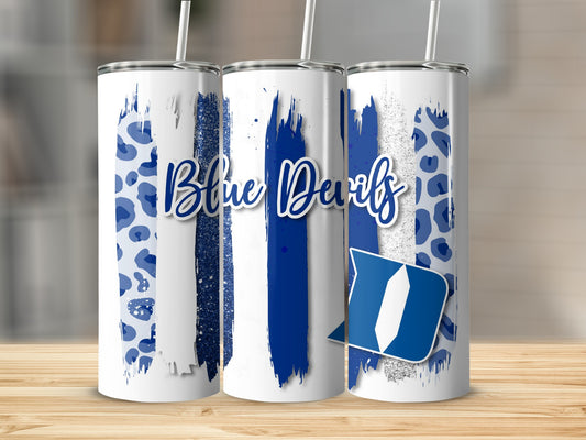 Blue Devils Duke Team Colors Stripes Tumblers