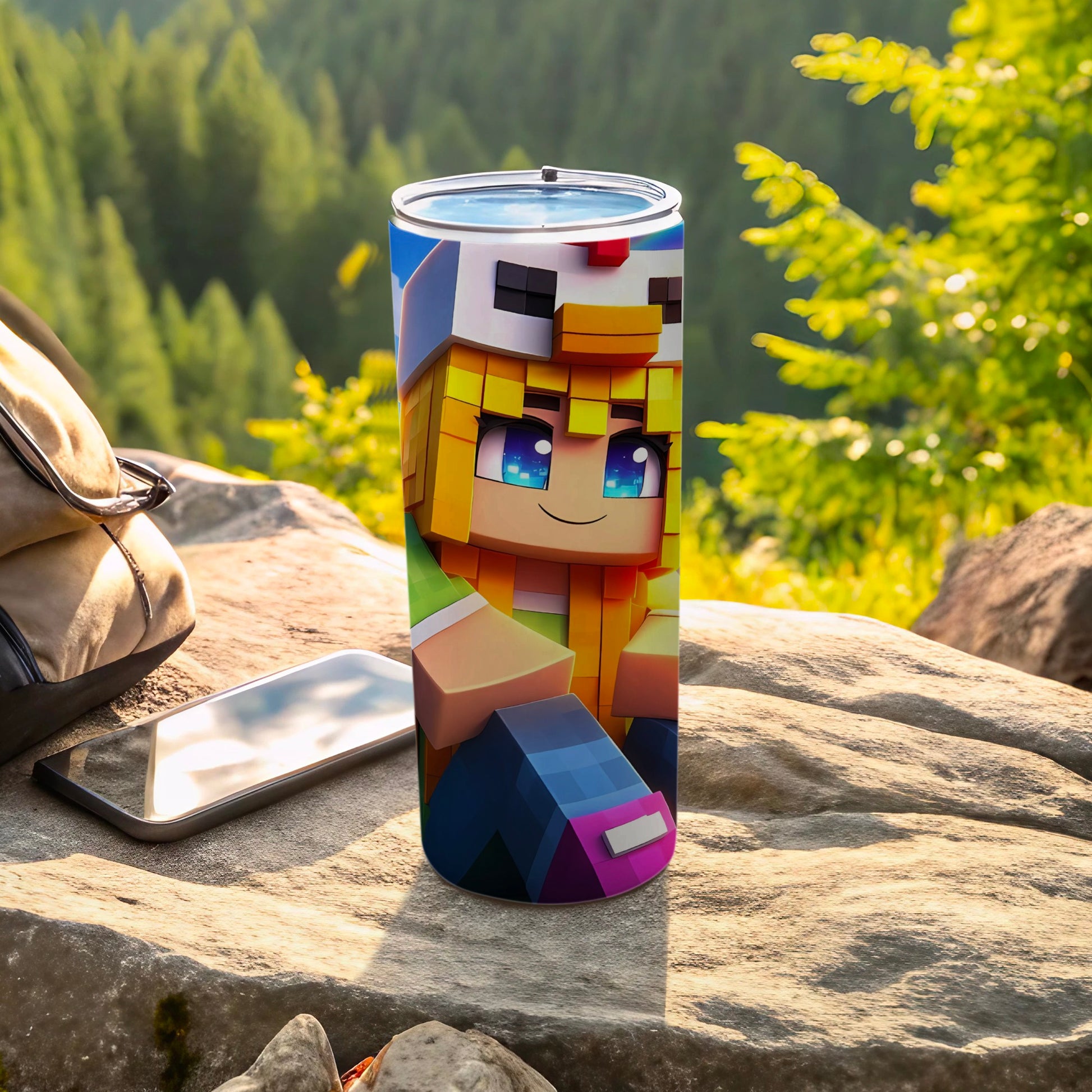 Cute Pixel Art Character Design Travel Tumbler