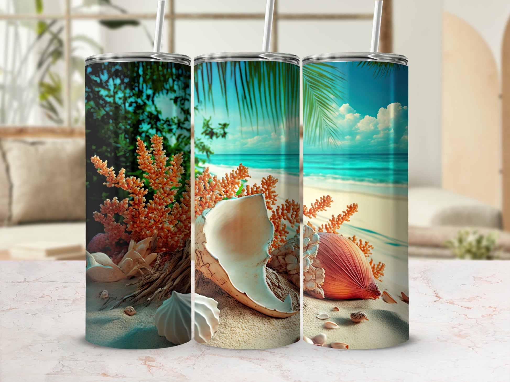 Scenic Coastal Design Insulated Tumbler Cup
