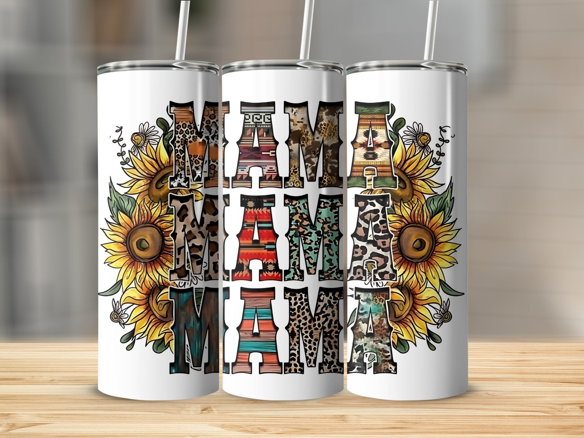 Floral Sunflower Mama Design Tumbler Cup for Mamas