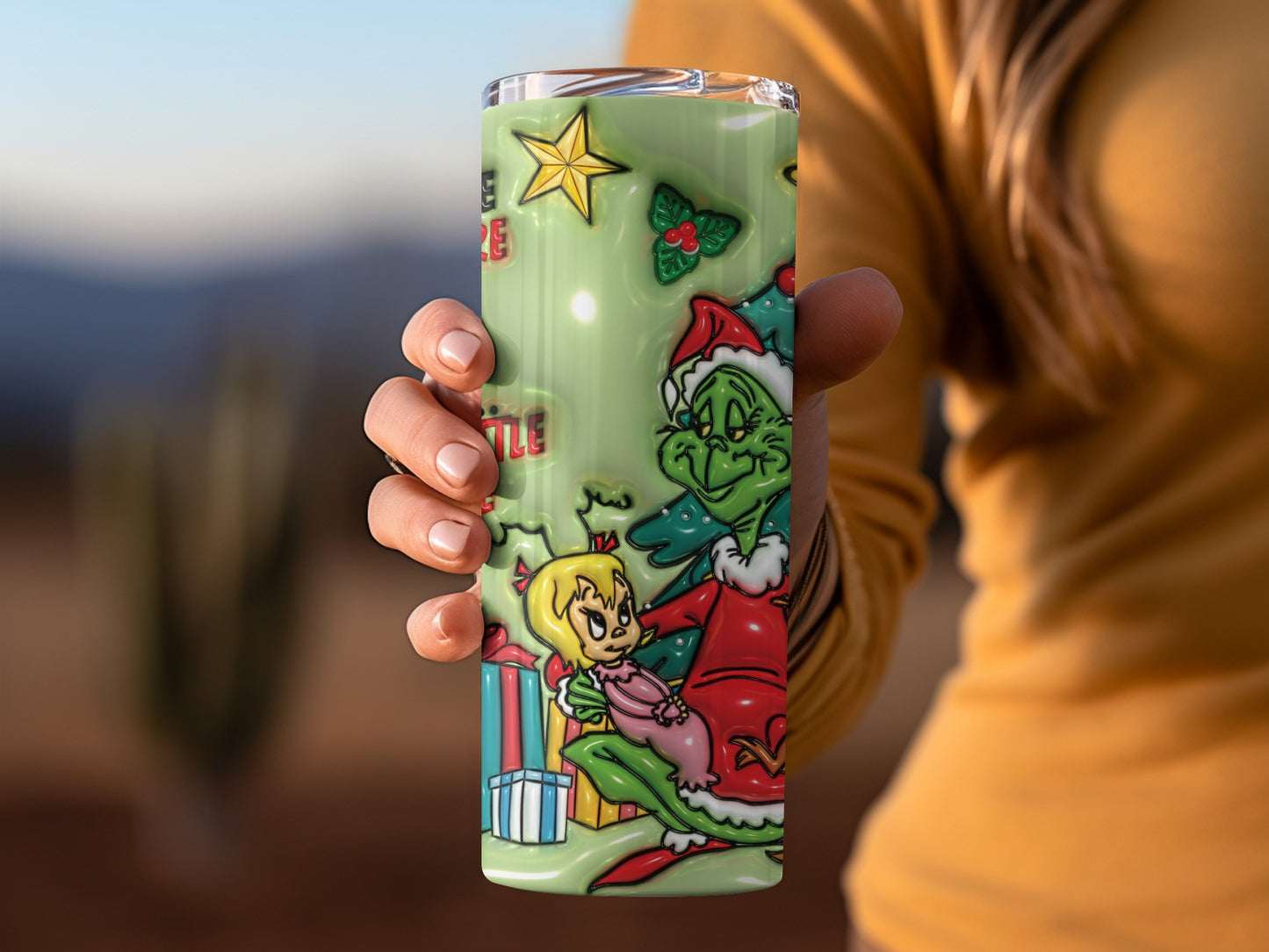 Festive Grinch and Cindy Lou Christmas Tumbler Product