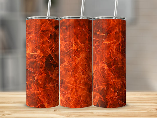 Vibrant Red Orange Flame Design Tumbler product type