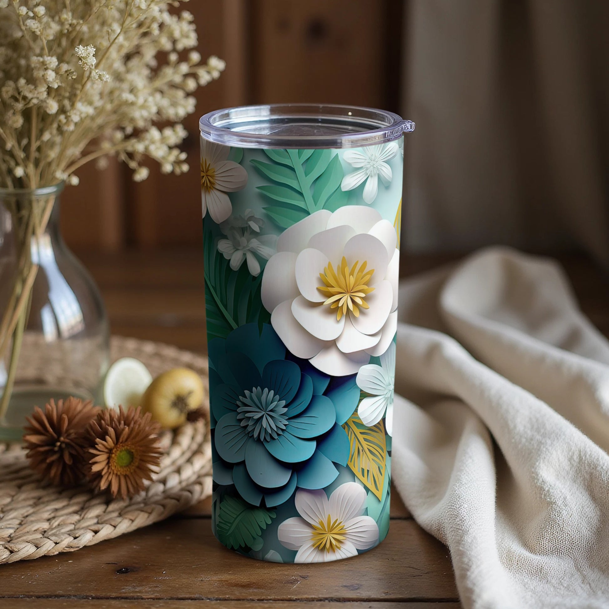 Vibrant Floral Theme Tumbler for Your Everyday Use