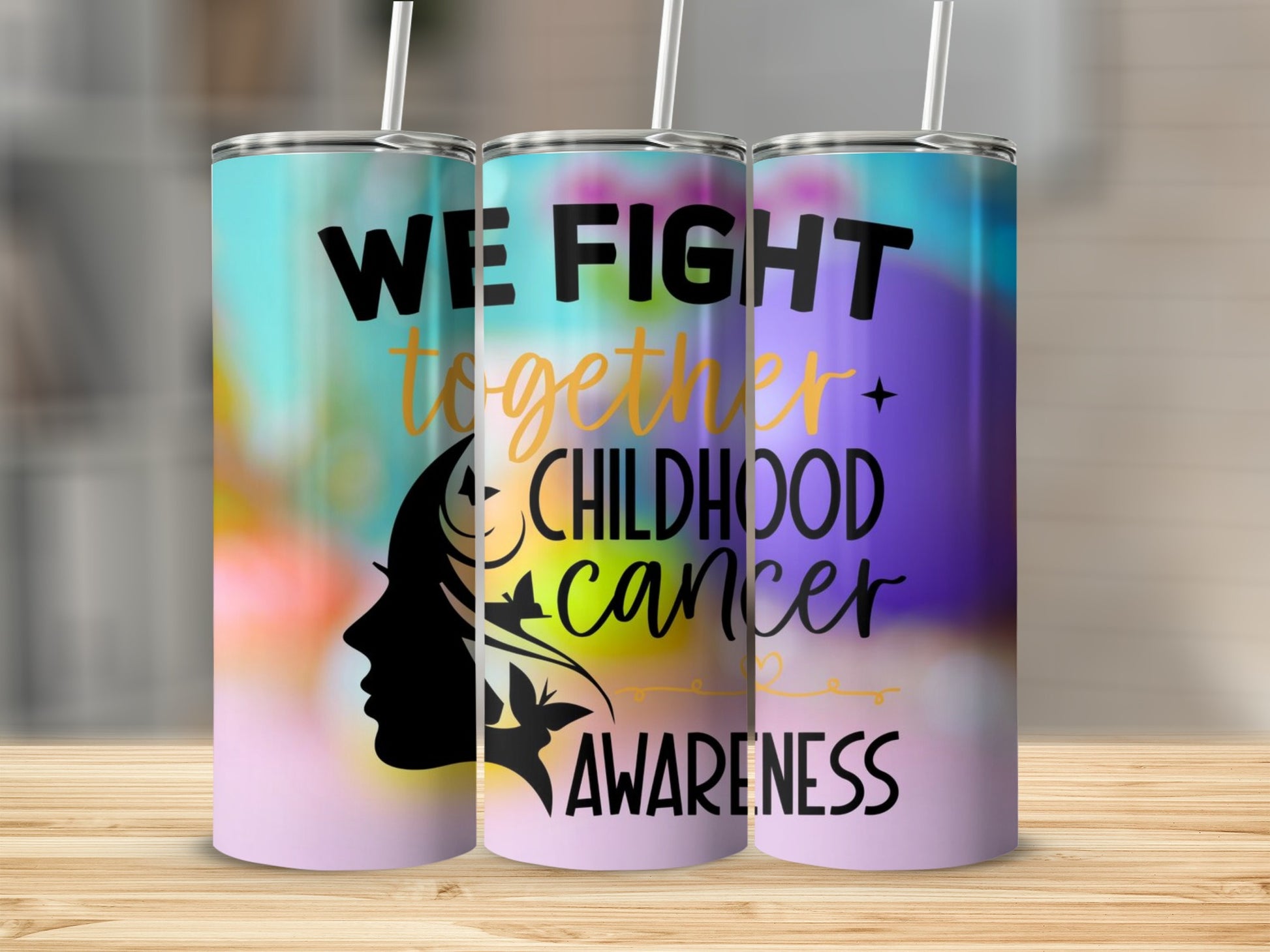 We Fight Together Childhood Cancer Awareness Tumbler