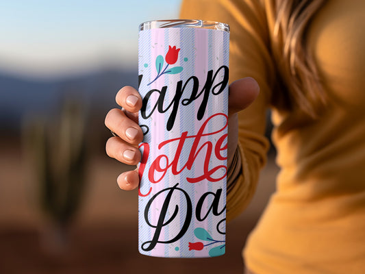 Happy Mother's Day Floral Typography Tumbler