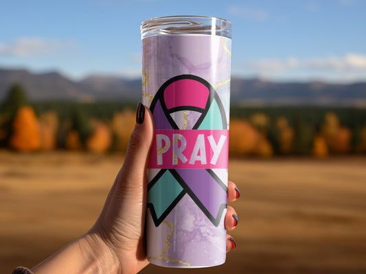 Pray Awareness Ribbon Tumbler for Inspirational Use