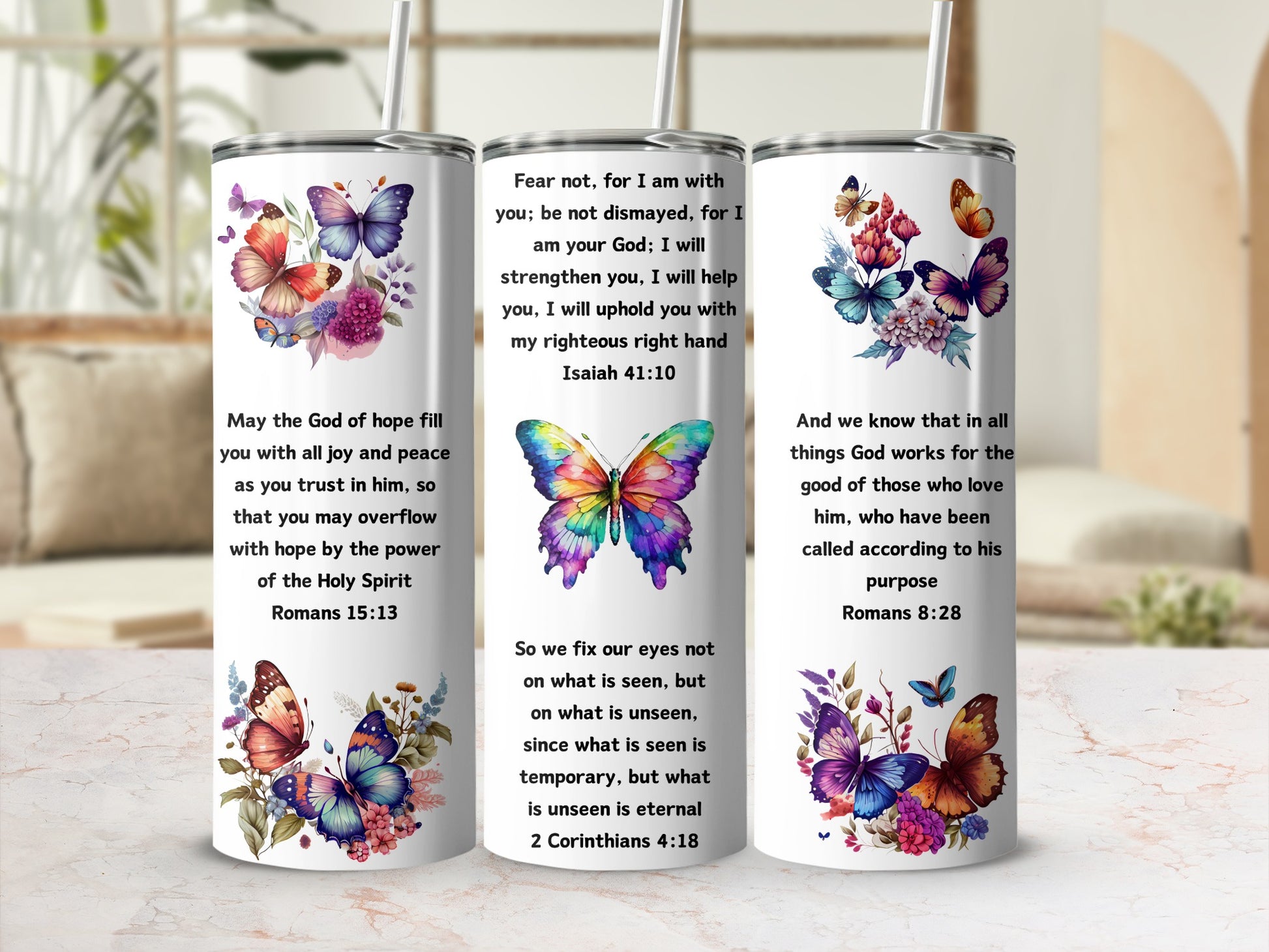 Inspirational Butterfly Design Insulated Tumbler