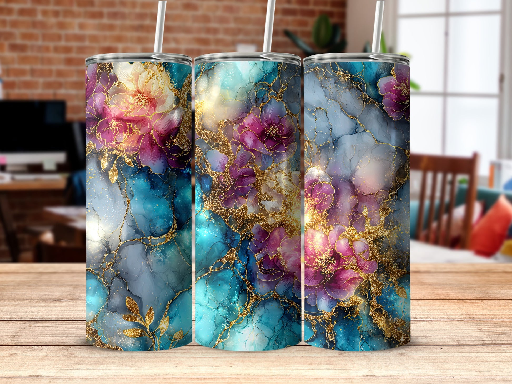 Stunning Floral Art Tumblers for Unique Drinkware