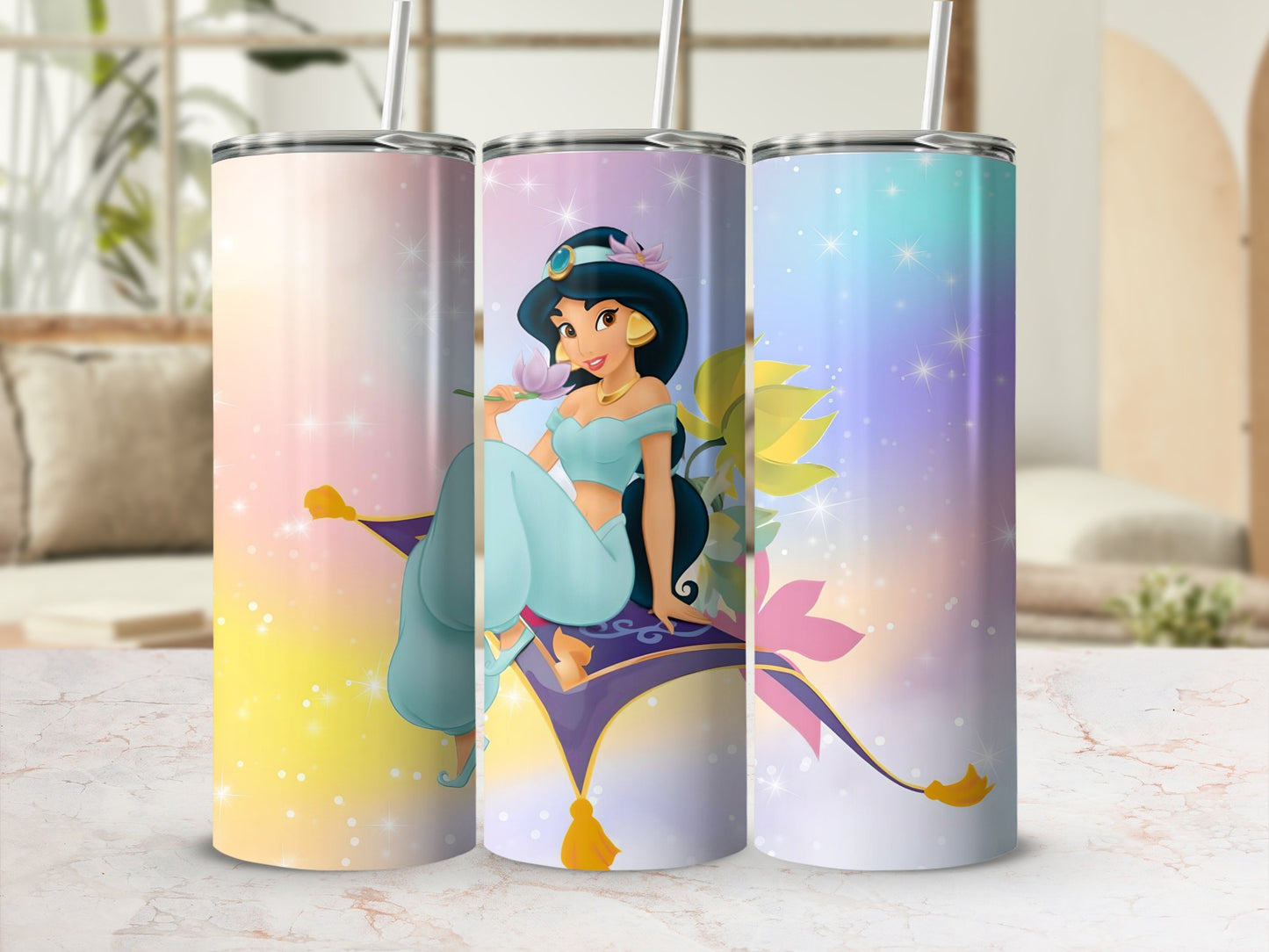 Princess Jasmine Colorful Magic Carpet Tumbler Cup