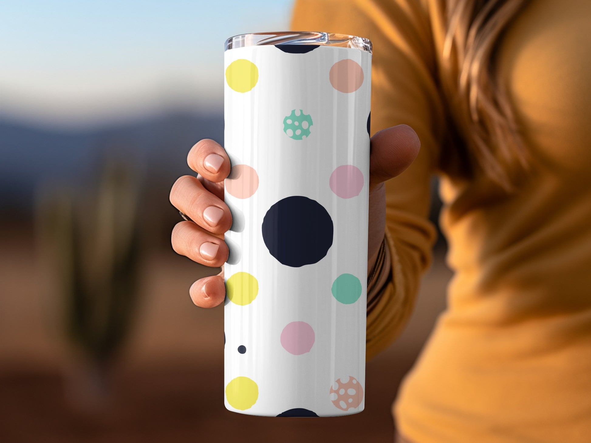 Colorful Polka Dot Pattern Insulated Travel Tumbler