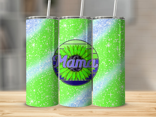 Green Glitter Sparkle Mama Tumbler Stainless Steel Tumbler