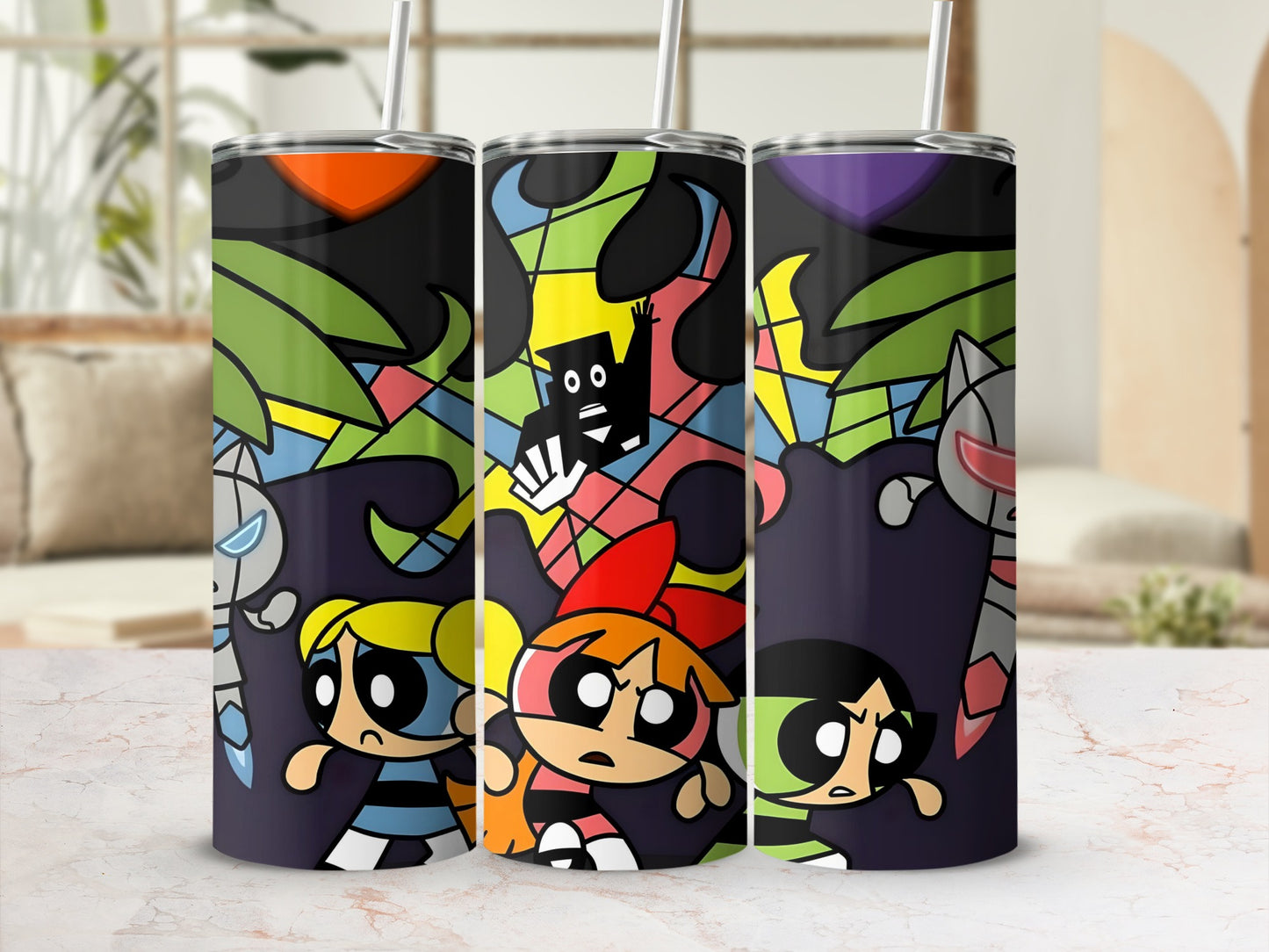 Colorful Cartoon Character Insulated Tumbler Set for Kids