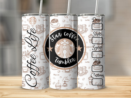 Stylish Coffee Lover Tumbler with Unique Coffee Designs