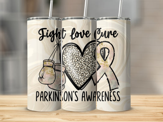 Fight Love Cure Parkinson's Awareness Tumbler