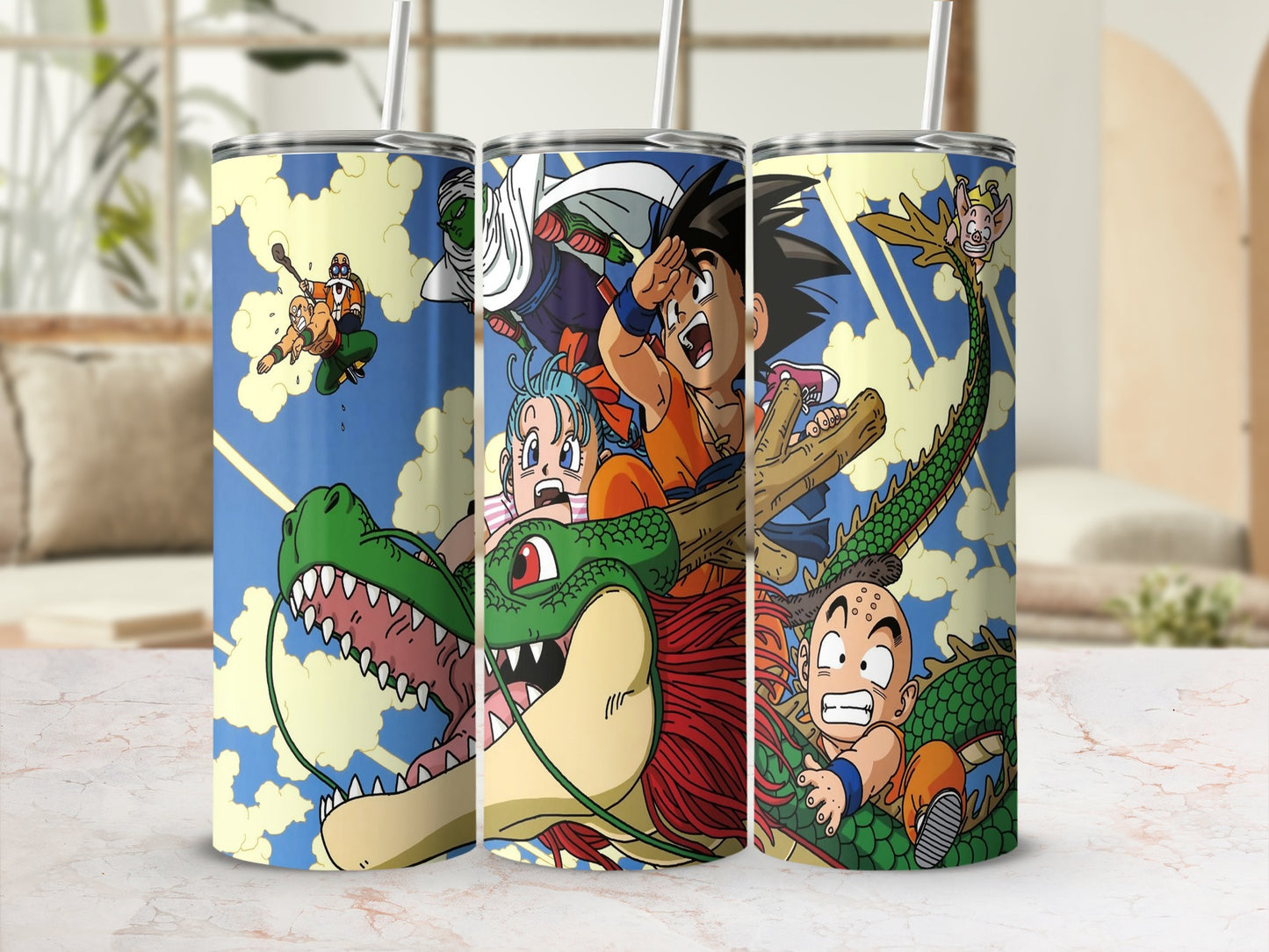 Vibrant Animated Characters Print Drinkware Tumbler