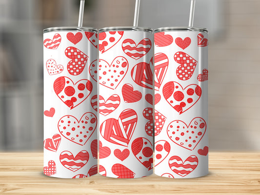 Valentine's Day Heart Patterned Tumbler Product