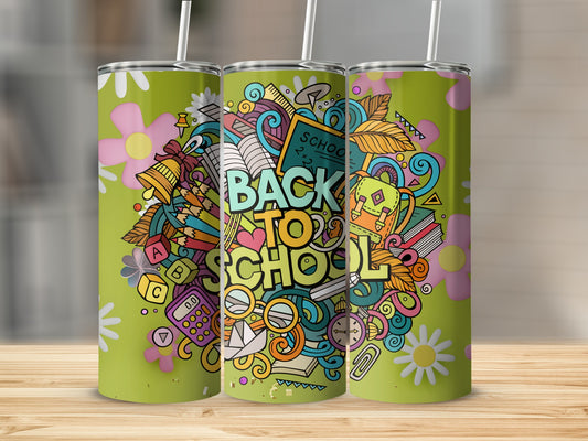 Colorful Back to School Themed Tumbler Product