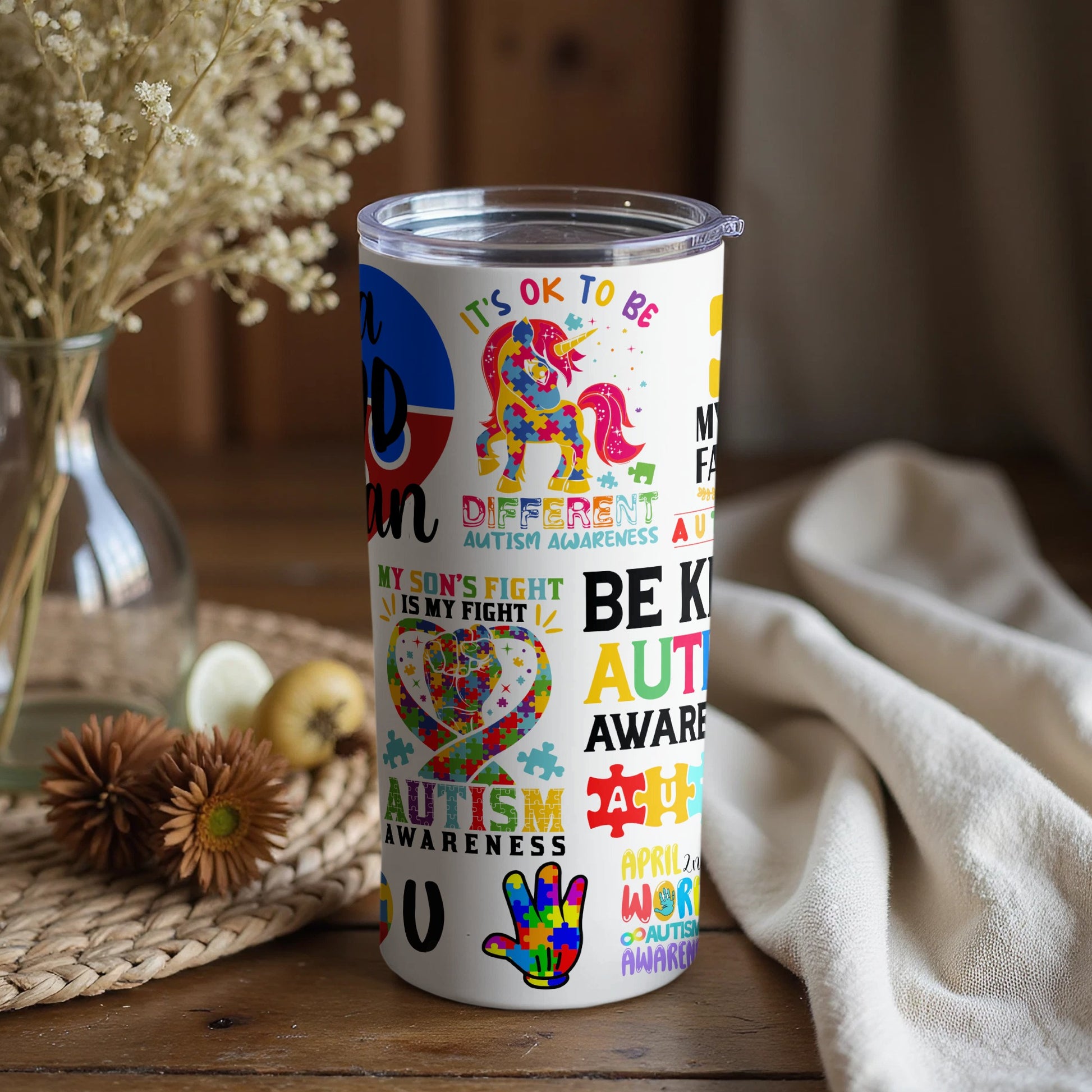 Colorful Autism Awareness Designs Tumbler