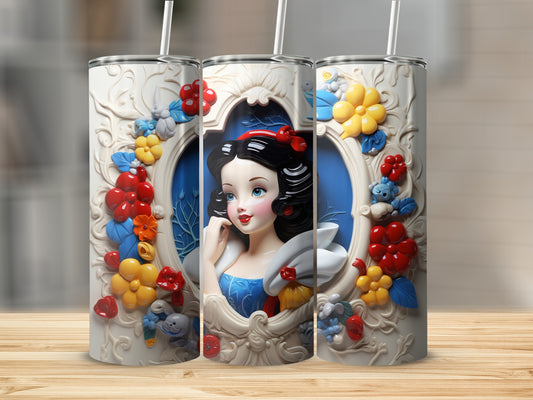 Enchanting Snow White Themed Tumbler Cup Design