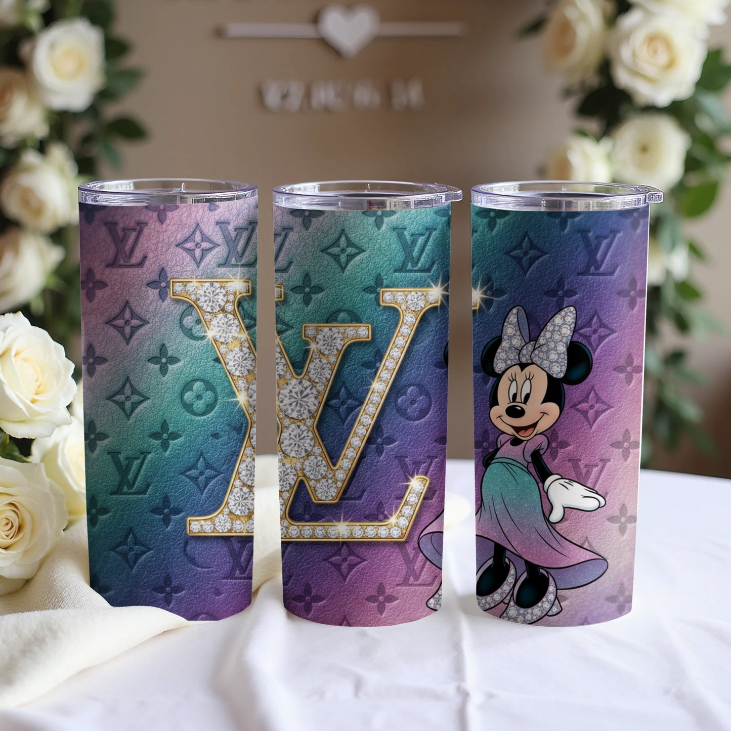 Gradient Inspired Minnie Mouse Luxurious Tumbler Design