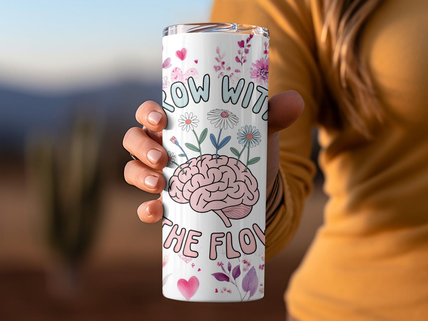 Grow With The Flow Floral Design Tumbler