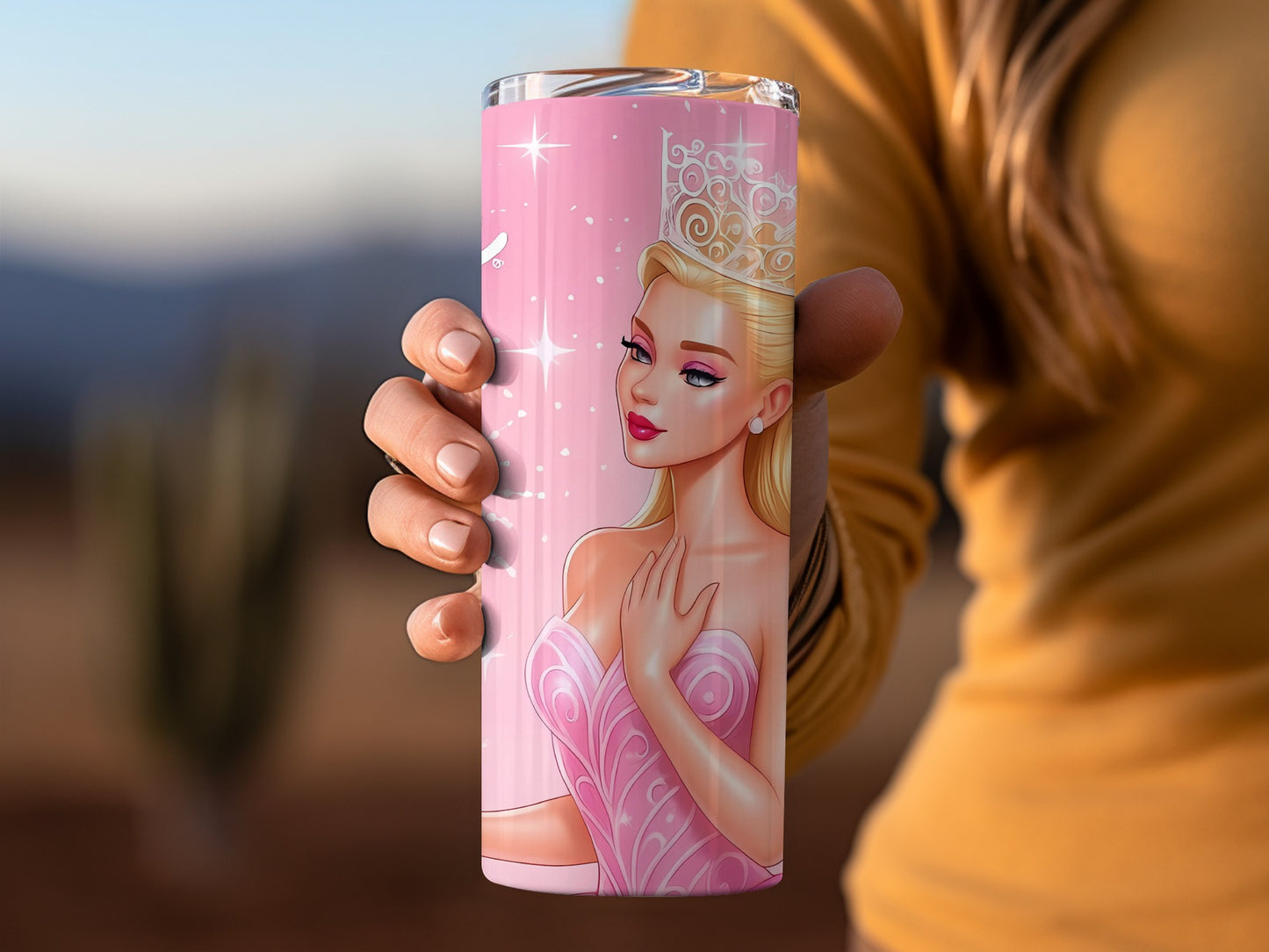 Pink Princess Graphic Insulated Tumbler Flask