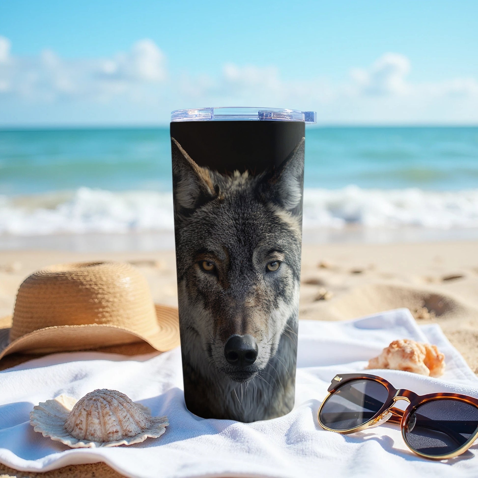 Captivating Gray Wolf Image Outdoor Lifestyle Tumbler