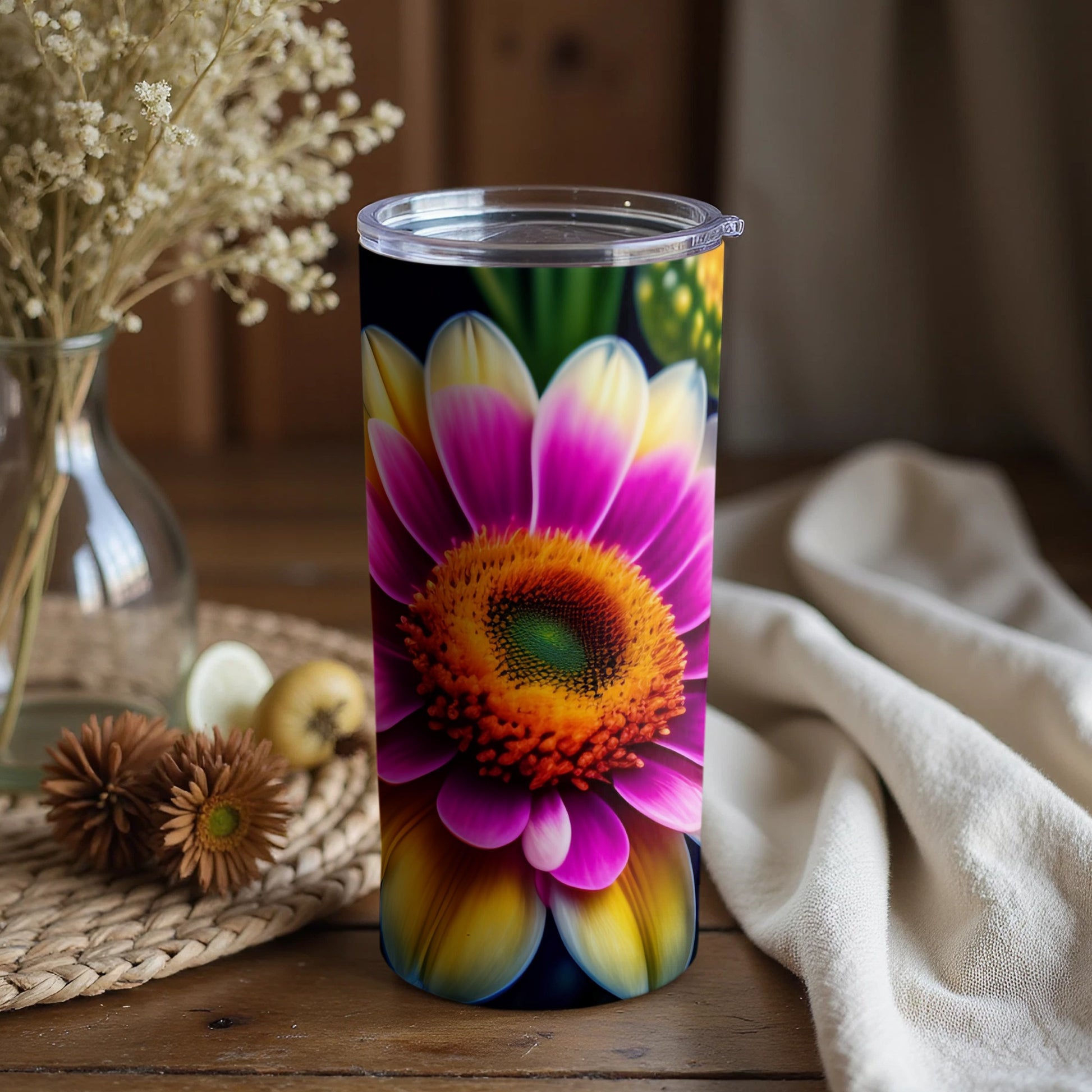 Vibrant Multicolor Flower Design Tumbler for Everyday Use