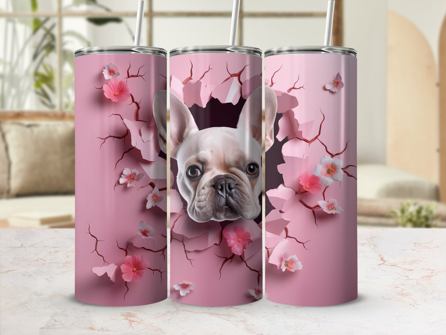 French Bulldog Peeks Pink Cracked Wall Floral Design product type

French Bulldog, Bulldog, Frenchie, Dog Lover, Pet Design, Pink Tumbler, Floral Print, Cherry Blossom, Cracked Wall, Unique Design, Tumbler, Drinkware, Gift Idea, Cute Dog, Puppy, Animal Art, Spring Flowers, Pop Out Design, Aesthetic Tumbler, Sweet Frenchie