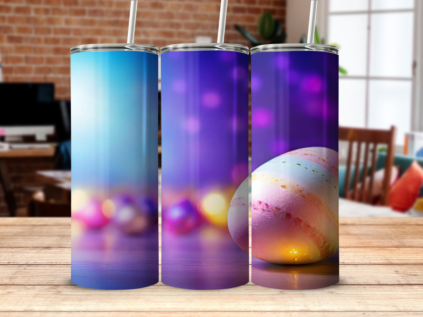 Spring Gradient Easter Egg Bokeh skinny tumbler product type