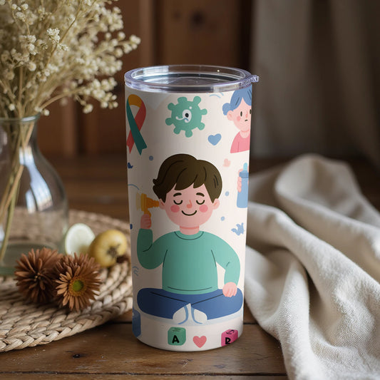 Colorful Tumbling ABC Kids Illustration Tumbler