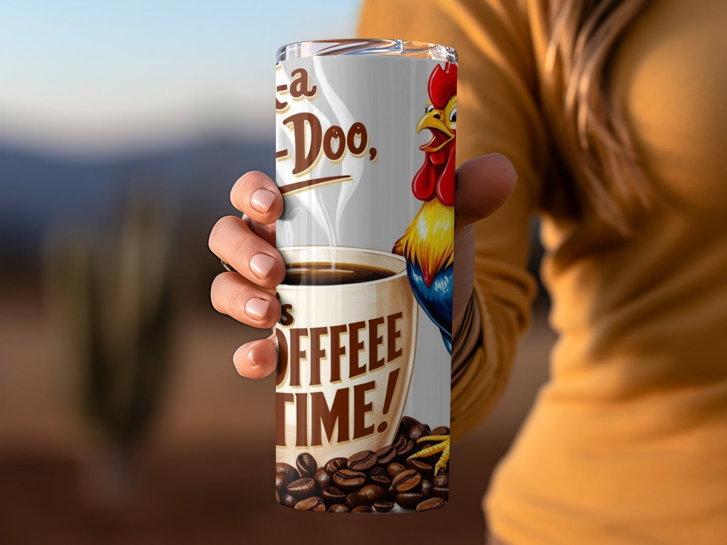 Wake Up and Smell The Coffee Rooster Tumbler