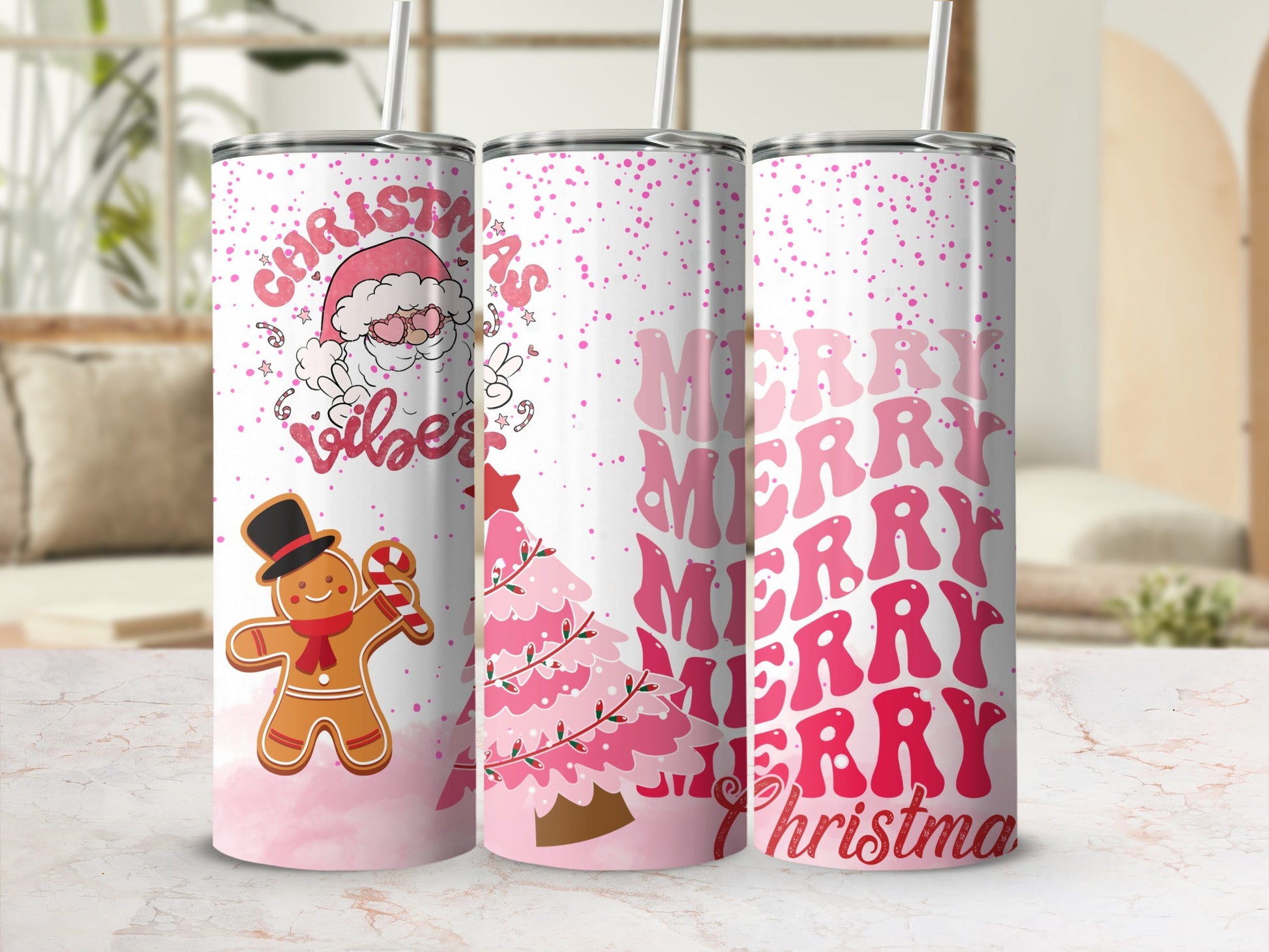 Christmas Vibes Merry Christmas Tumbler Design