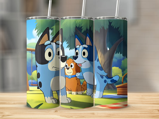 Colorful Cartoon Dog Characters Design Tumbler