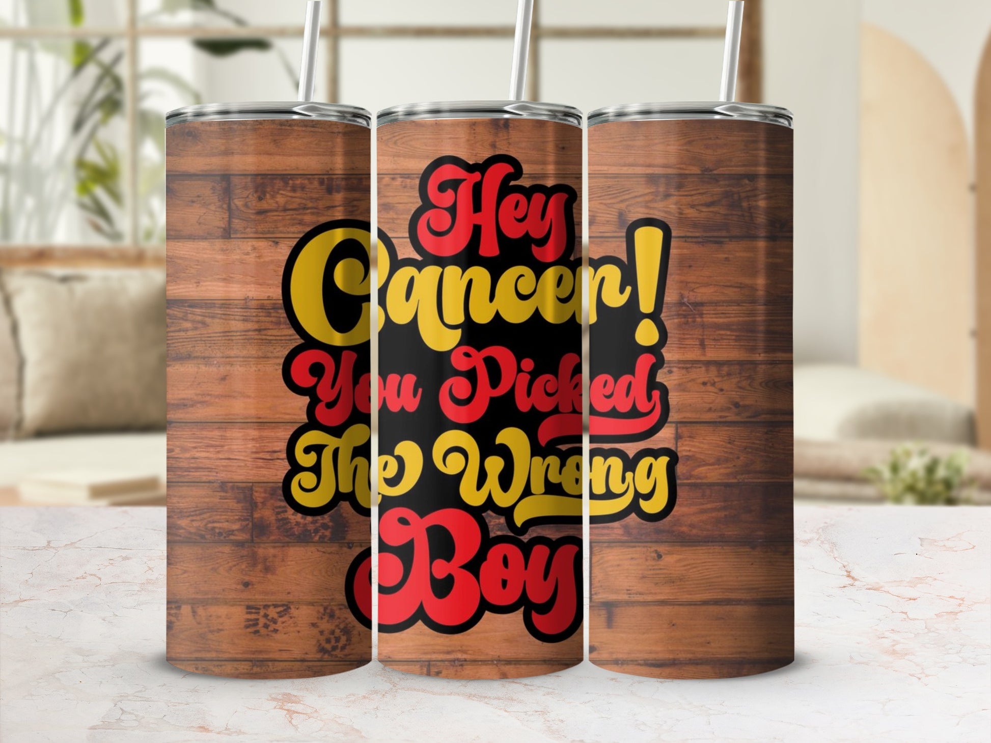 Hey Cancer You Picked the Wrong Boy Tumbler