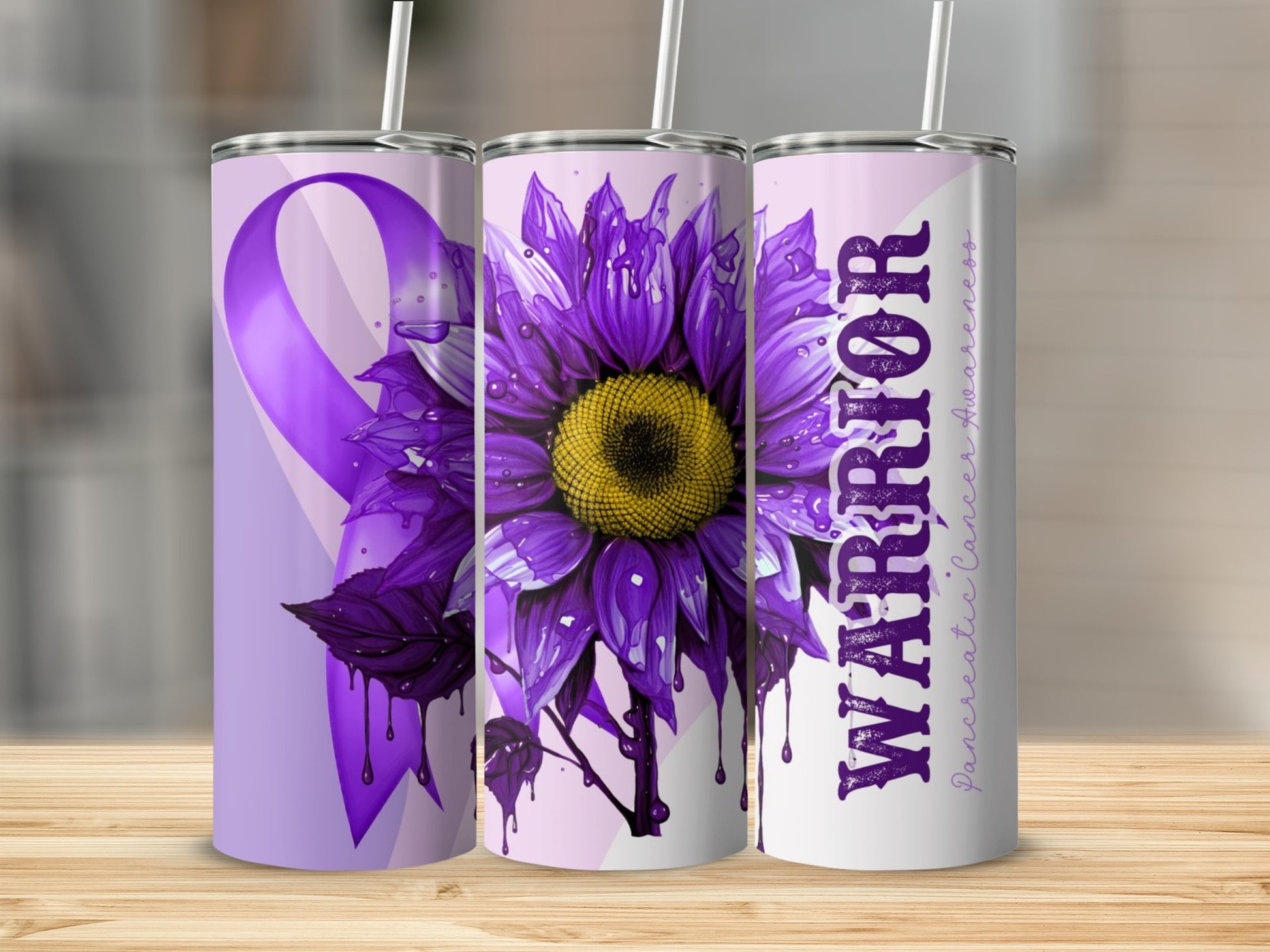 Pancreatic Cancer Awareness Warrior Tumbler Cup