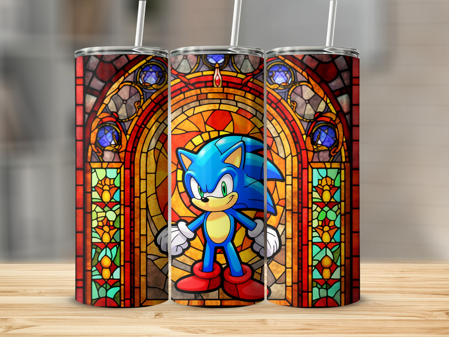 Sonic The Hedgehog Stained Glass Tumbler