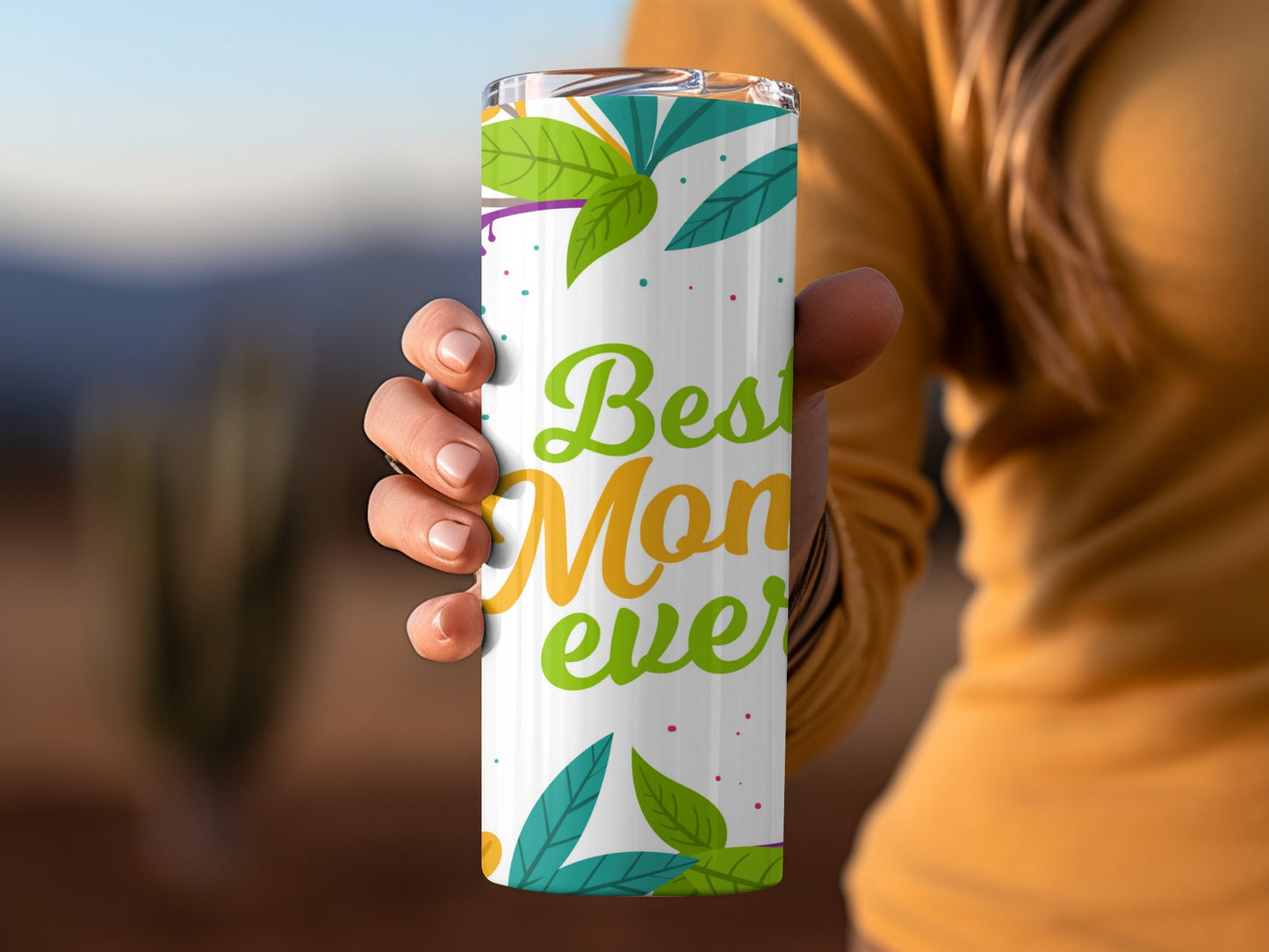 Colorful Best Mom Ever Design Travel Mug Product
