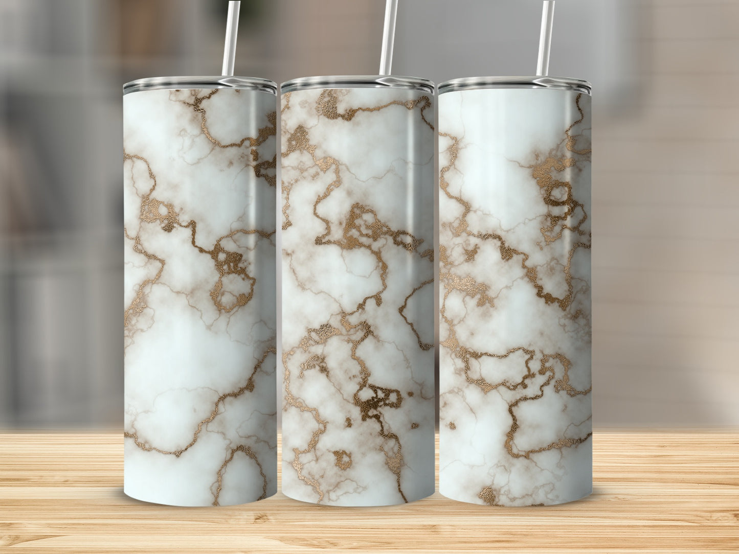 Luxury Marble Gold Veins Elegant Style Texture Tumblers