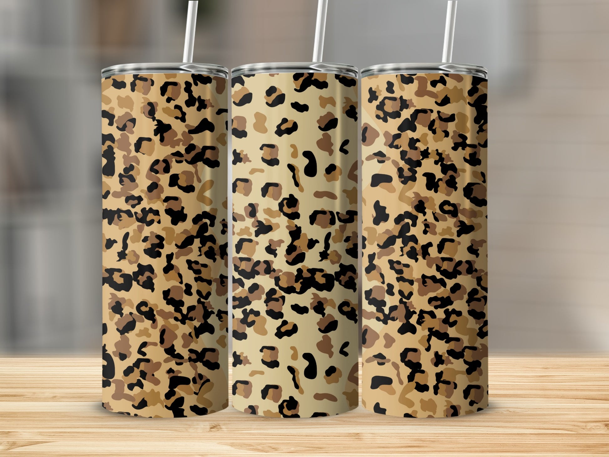 Stylish Leopard Print Design Tumbler Drinkware Flask