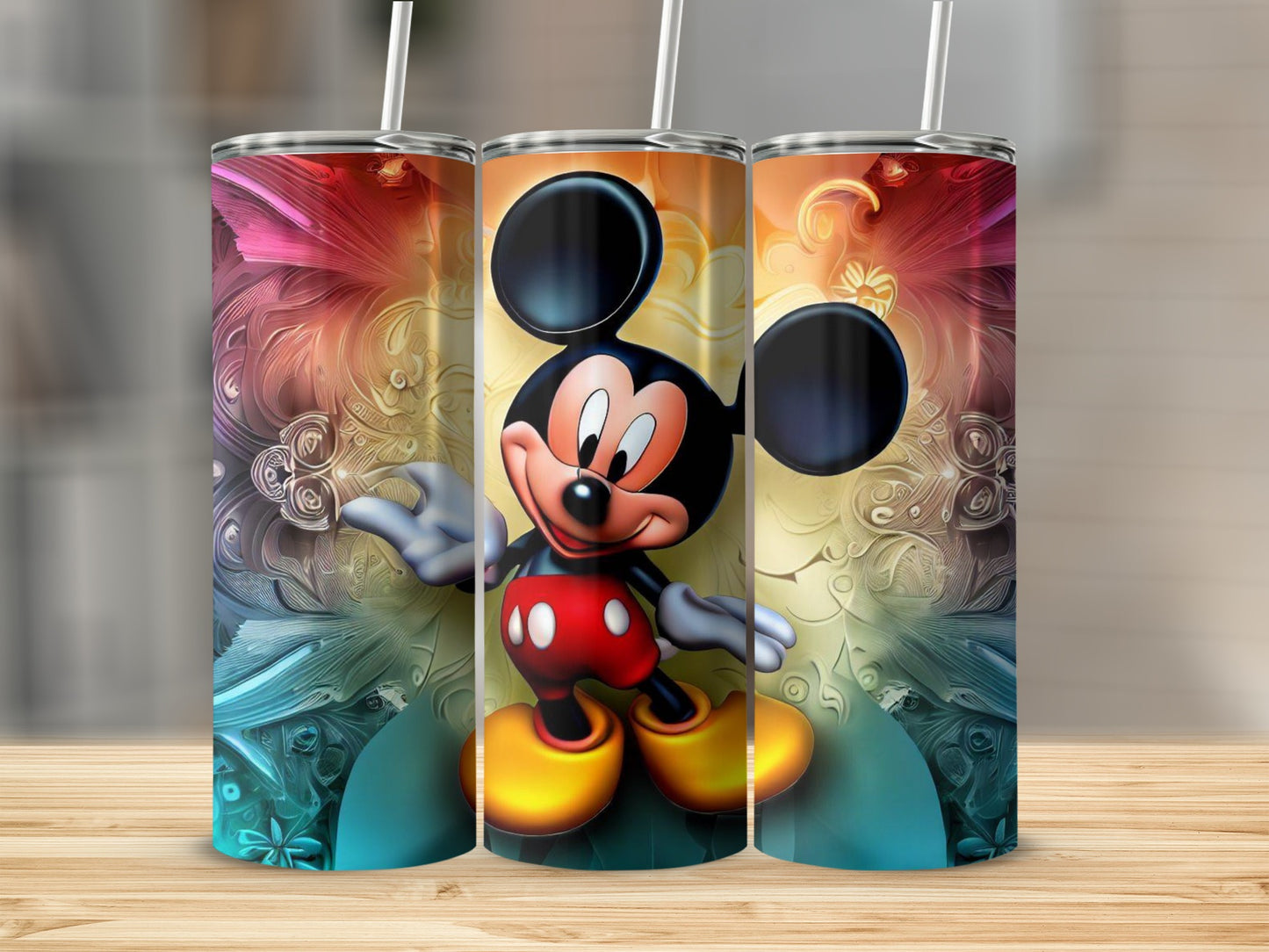 Colorful Mickey Mouse Design Tumbler for Beverages