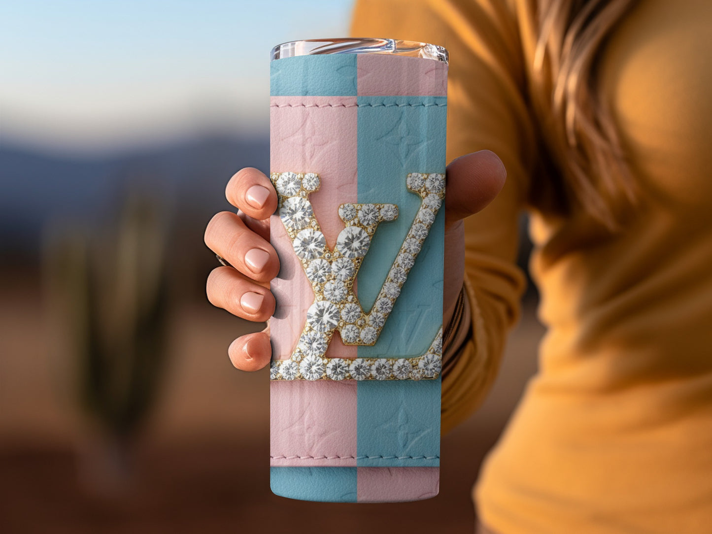 Sparkling Monogram Pattern Insulated Tumbler Product