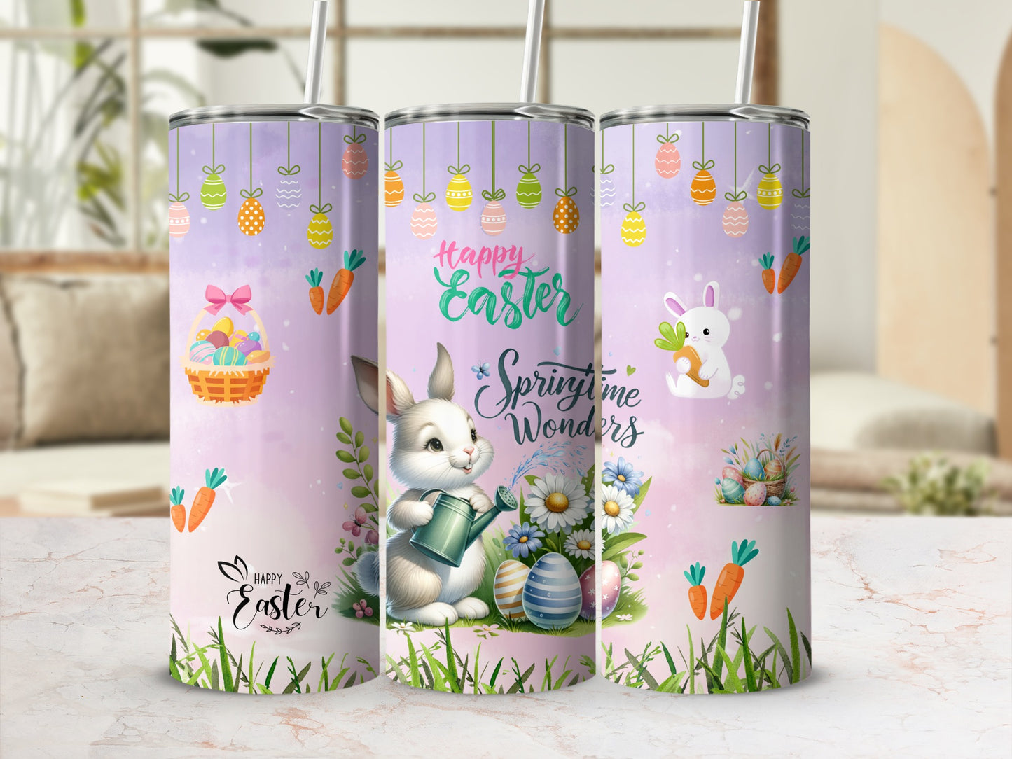 Happy Easter Springtime Wonders Tumbler Cup