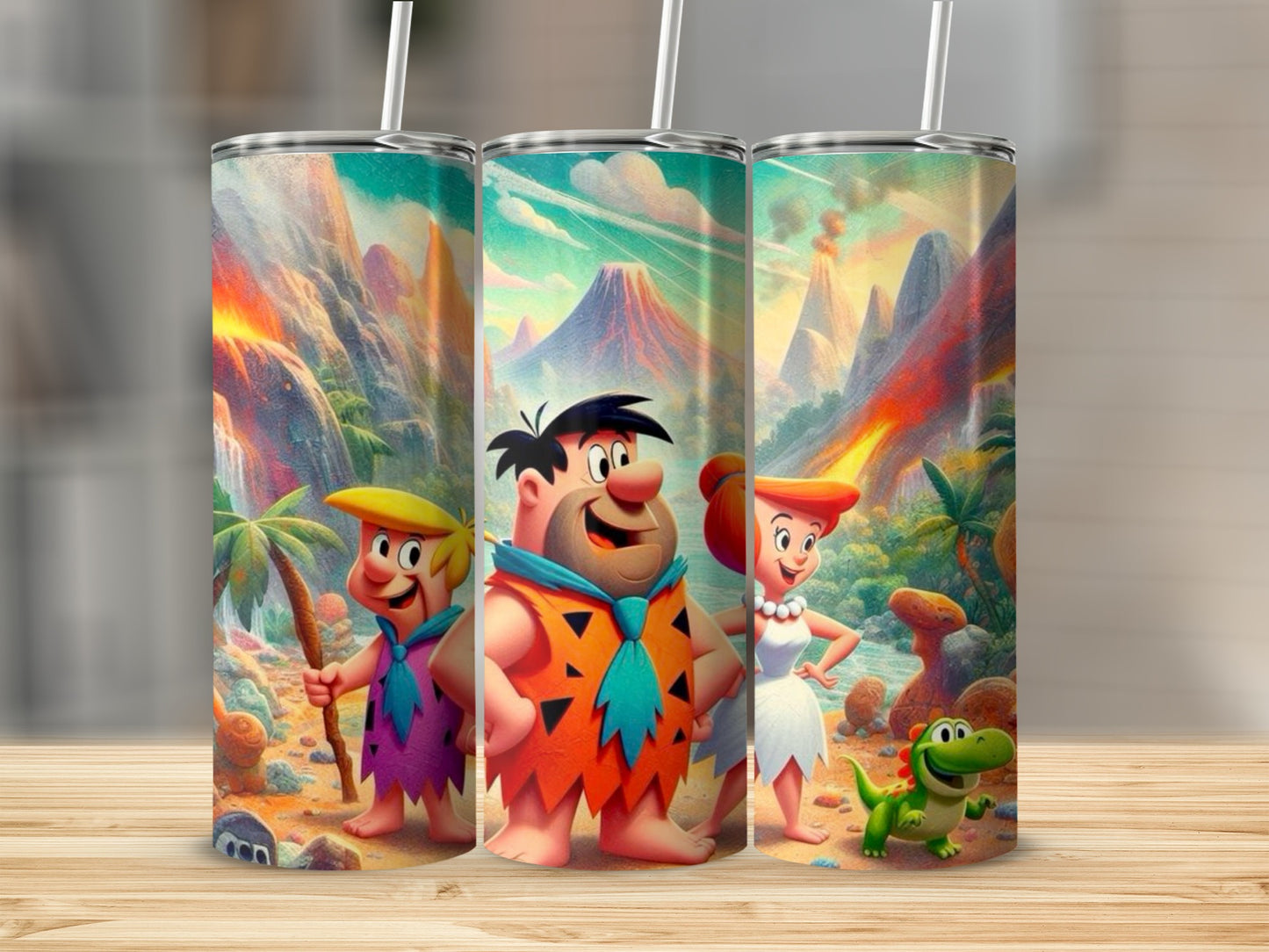 Colorful cartoon character themed drink tumbler