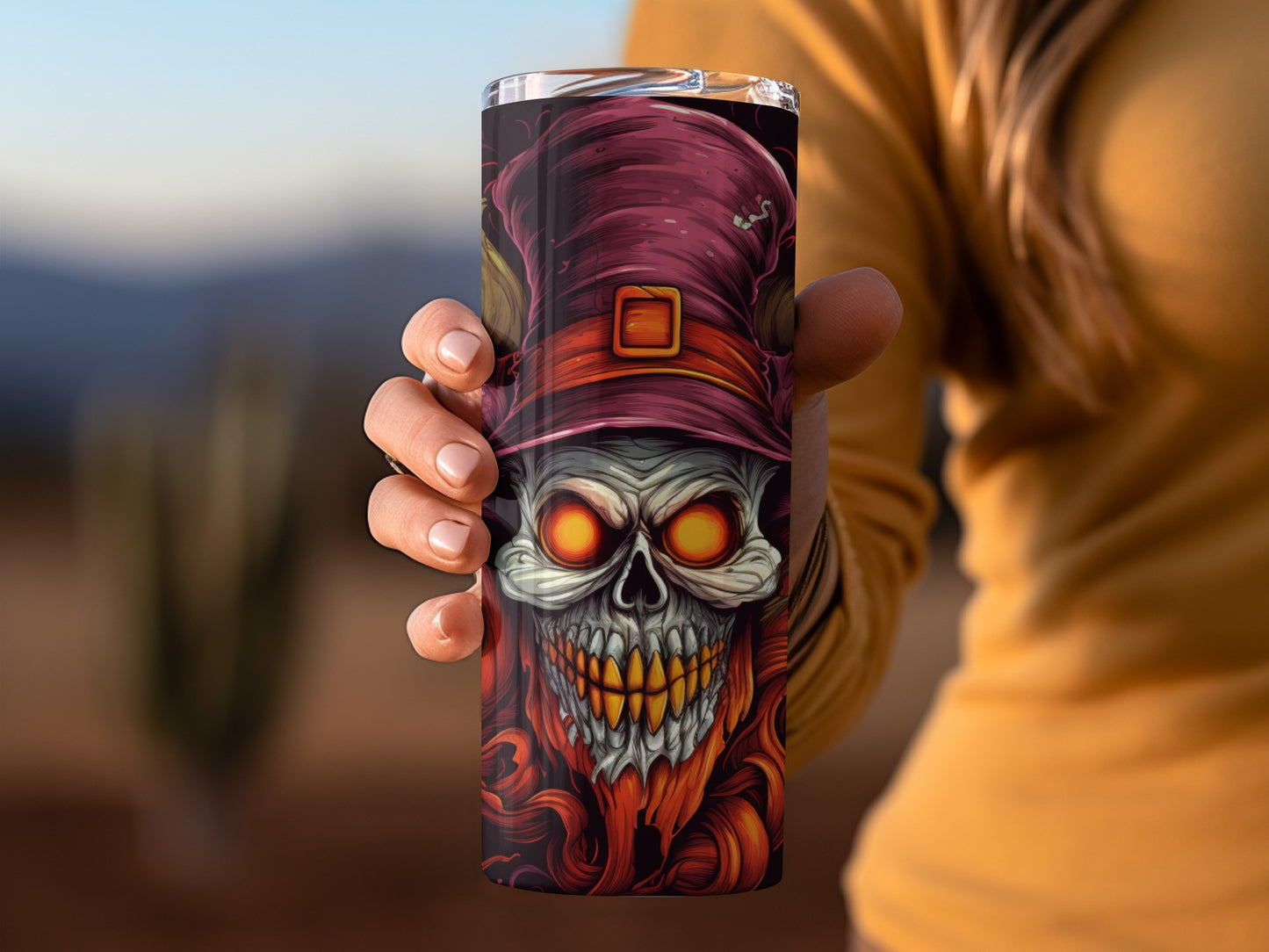 Spooky Halloween Skull Design Insulated Tumbler